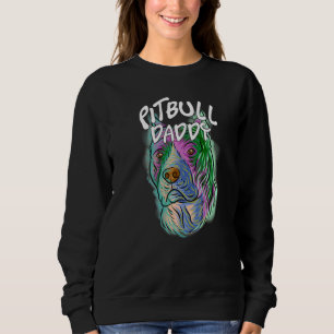 Sudadera Colorido retrato pop Perro de Pitbull papá padre