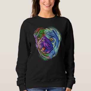 Sudadera Colorido retrato pop Pug Perro papá Día de la Madr
