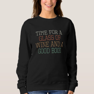 Sudadera Colorido Retro Hora De Un Vaso De Vino Y Algo Bue