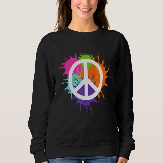 Sudadera Colorido Símbolo de la paz diseñado para apoyar (Anverso)