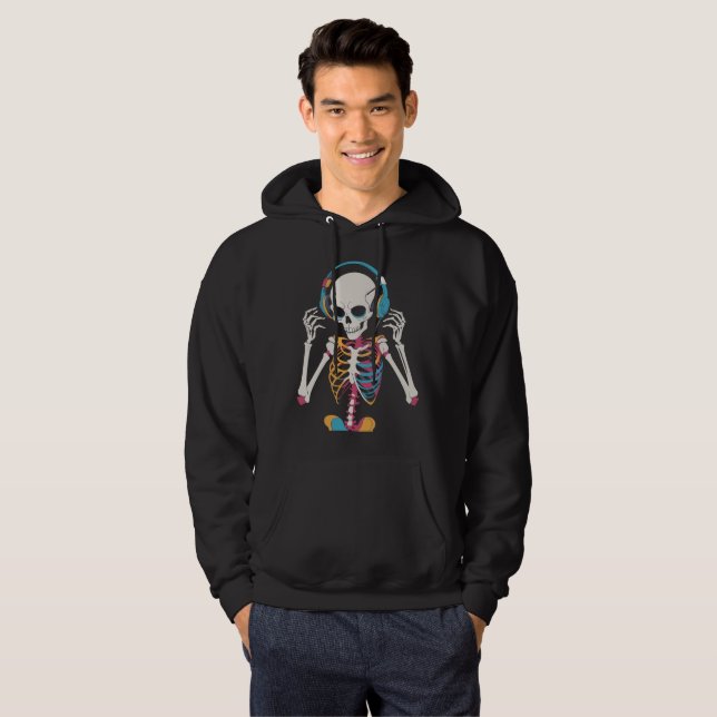 Sudadera Colorido Skeleton Music Lover Design (Anverso completo)