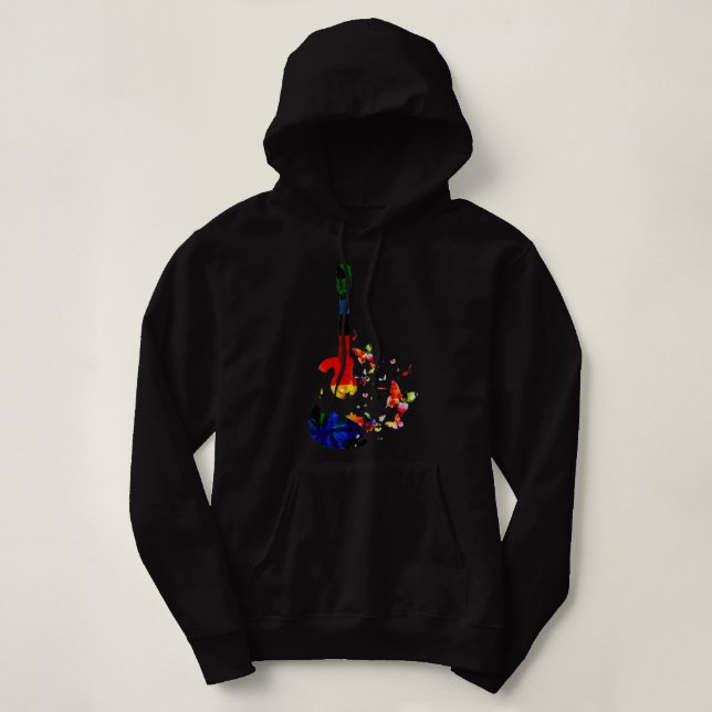 Sudadera colorido trabajo artístico de guitarra (Diseño del anverso)