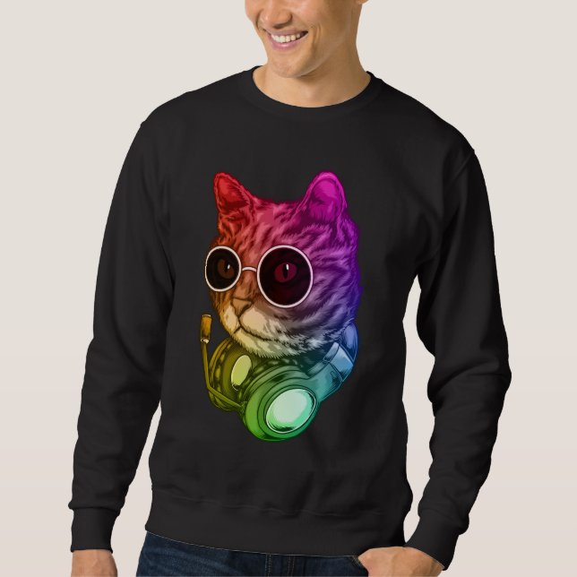 Sudadera Coloridos auriculares de gato Raver Animal (Anverso)