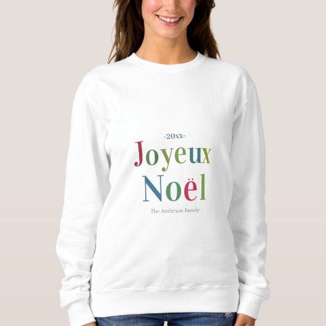Sudadera Coloridos Navidades franceses de Joyeux Noel (Anverso)