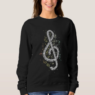 Sudadera Colorous Music Notes Treble Clef Keyboards Piano