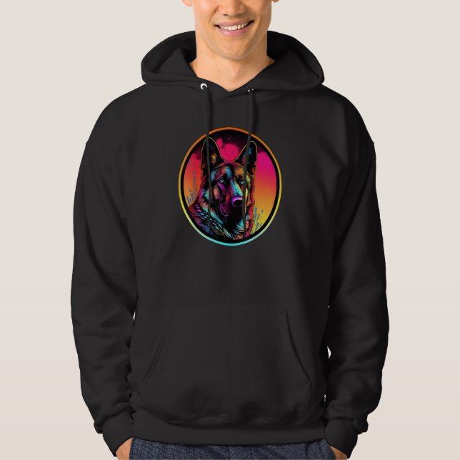 Sudadera Colourful German Shepherd Dog Dad Mom Graffity (Anverso)