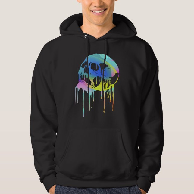 Sudadera Colourful melting skull for Halloween or Day of th (Anverso)