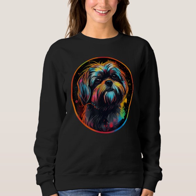 Sudadera Colourful Shih Tzu Dog Dad Mom Graffity (Anverso)