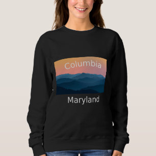 Sudadera Columbia Maryland Montaña puesta de sol pueblo nat