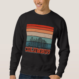 Sudadera Columbus EE. UU. Retro Vintage Atardecer Silueta C