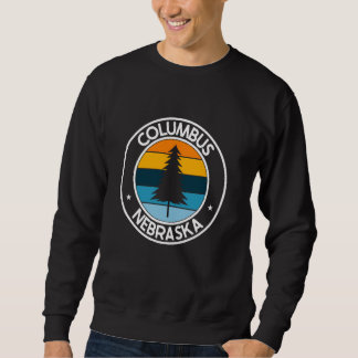 Sudadera Columbus Nebraska NE U.A. City Orgullo Retro Sunse