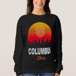 Sudadera Columbus Ohio Atardecer Antiguo Ciudad Retro Estad
