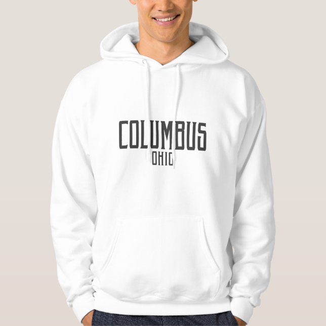 Sudadera Columbus Ohio Texto Antiguo Negro con Impresión Ne (Anverso)