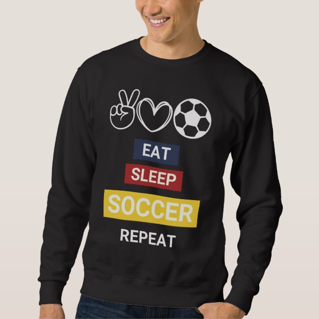 Sudadera Coma, duerme, fútbol, repite (Anverso)