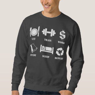 Sudadera Coma, entrene, trabaje, estudie, duerma, repita