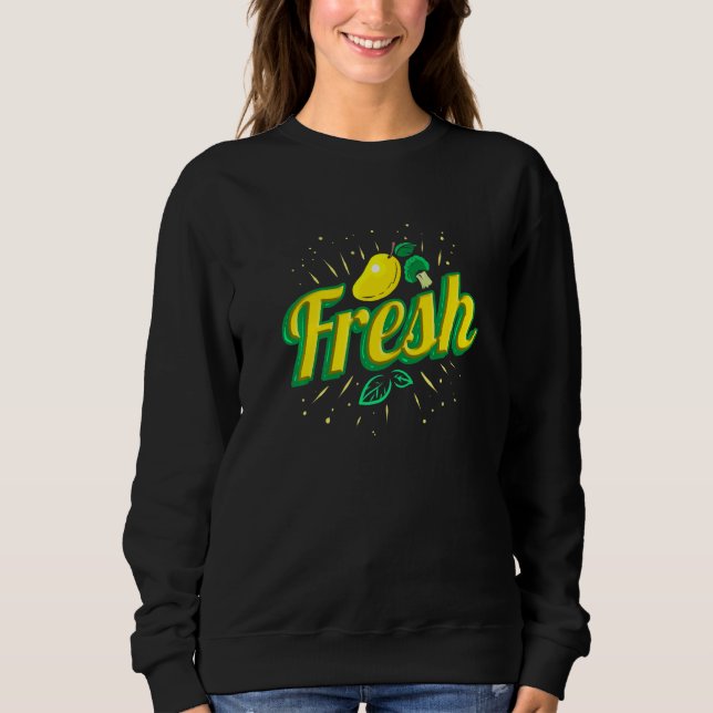 Sudadera Coma Limón De Mango Fresco Y Brokkoli Vegetarian G (Anverso)