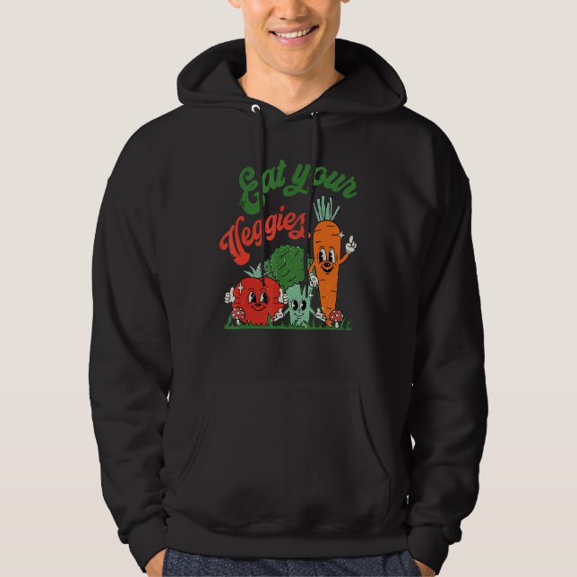 Sudadera Coma tus verduras vegan (Anverso)