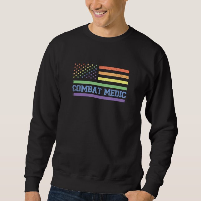 Sudadera Combat Medic - Veteran Lesbian Gay Pride 4th of Ju (Anverso)