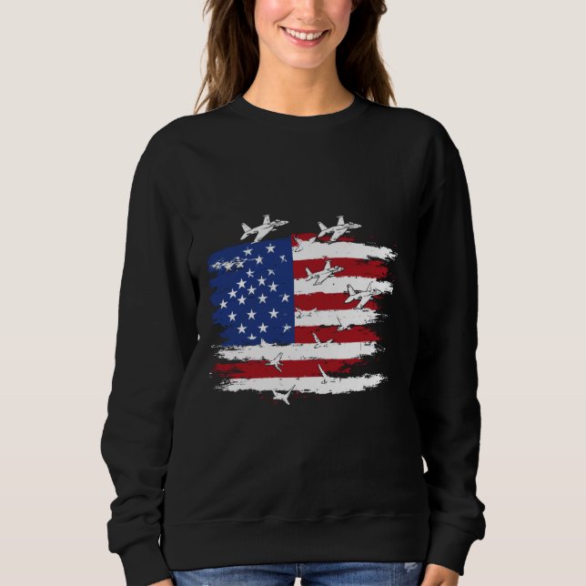 Sudadera Combatiente de la bandera estadounidense retoma ej (Anverso)