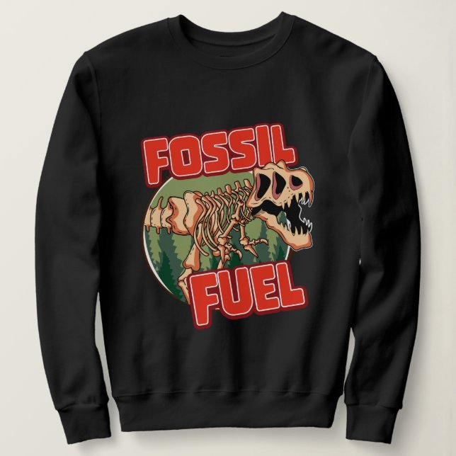 Sudadera Combustible fósil de dinosaurio (Anverso del diseño)