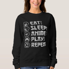 Sudadera Come Anime Duerme Juega Repite Estilo de Vida Otak
