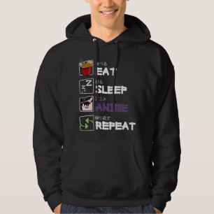 Sudadera Come Anime Duerme Repite Kawaii Otaku Manga Japón 