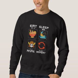 Sudadera Come Anime Duerme Repite Mono para Amante del An