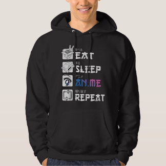 Sudadera Come Anime Duerme Repite , Regalo de Anime Manga