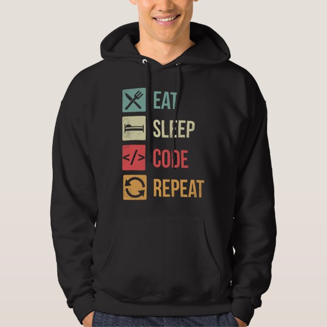 Sudadera Come Codigo Duerme Repite Divertido Programador Ap (Anverso)
