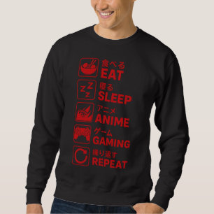 Sudadera Come Dormir Anime Juegos Repetir Hombre Jugador Ad