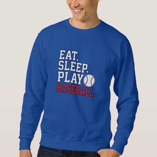 Sudadera Come Dormir Jugar Béisbol Frase Divertida De Béisb (Anverso)
