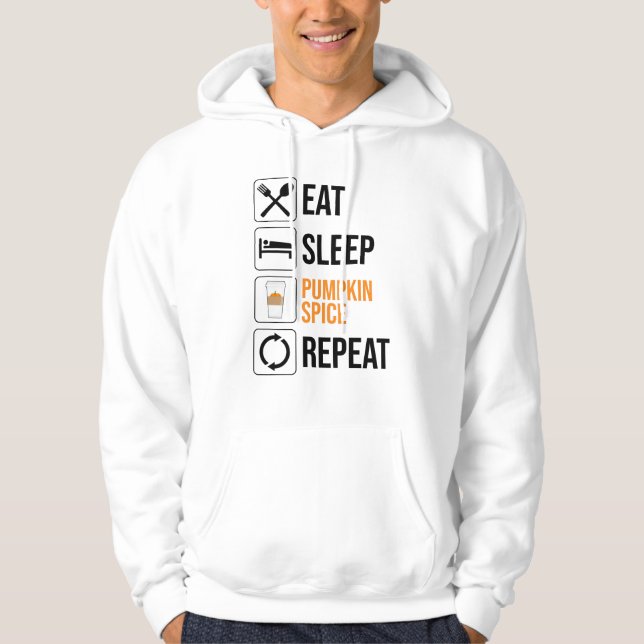 Sudadera Come. Duerme. Mezcla de especias. Repite (Anverso)
