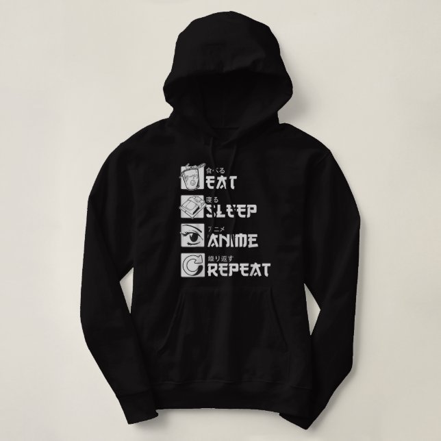 Sudadera Come Sleep Anime Repetir la camiseta, divertido ma (Diseño del anverso)