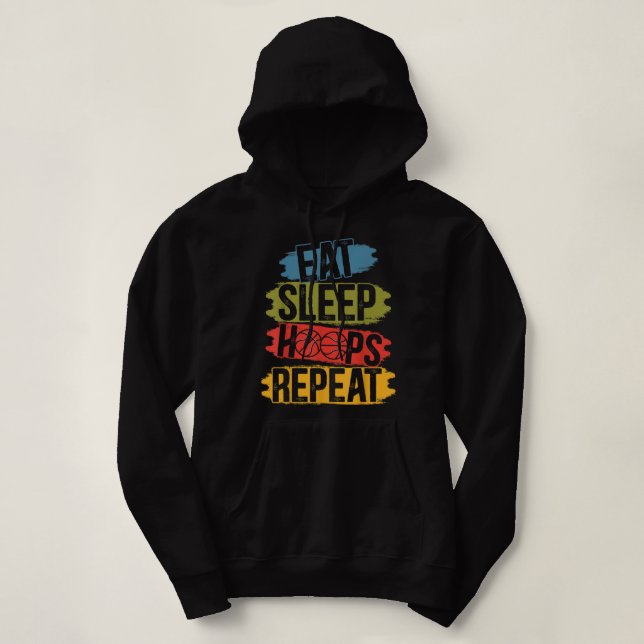 Sudadera Comer aros dormidos repetir marihuana de basketbal (Diseño del anverso)