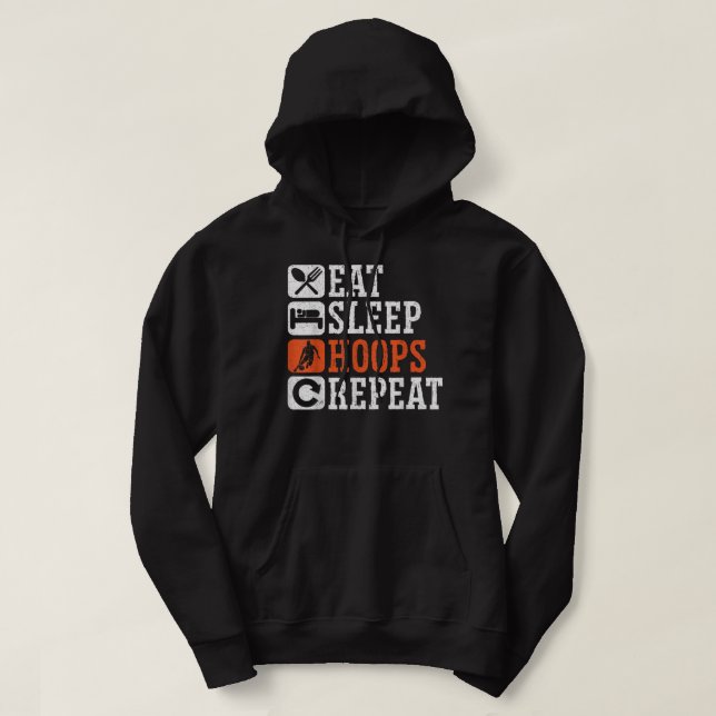 Sudadera Comer aros dormidos repetir marihuana de basketbal (Diseño del anverso)