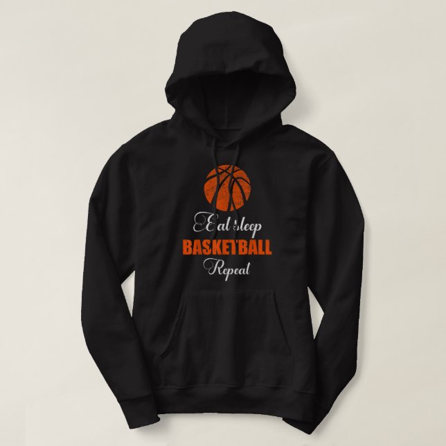 Sudadera Comer Básquetbol Sleep Repetir Con Báscara Gráfica (Diseño del anverso)