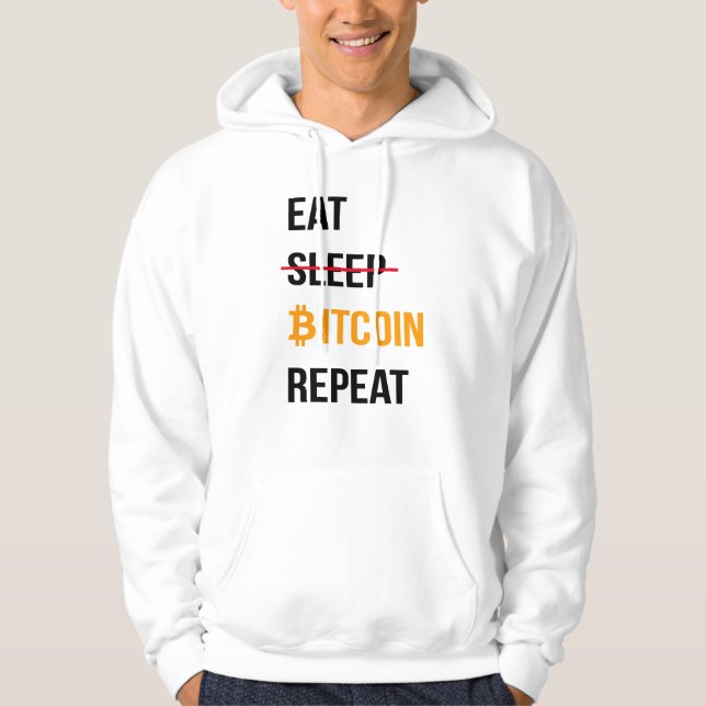 Sudadera Comer Bitcoin Repetir Hoodie - Gracioso Crypto Hoo (Anverso)