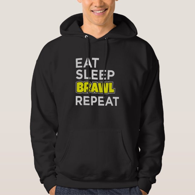 Sudadera Comer Brawl Sleep Repetir Gaming Gaming Brawaph (Anverso)