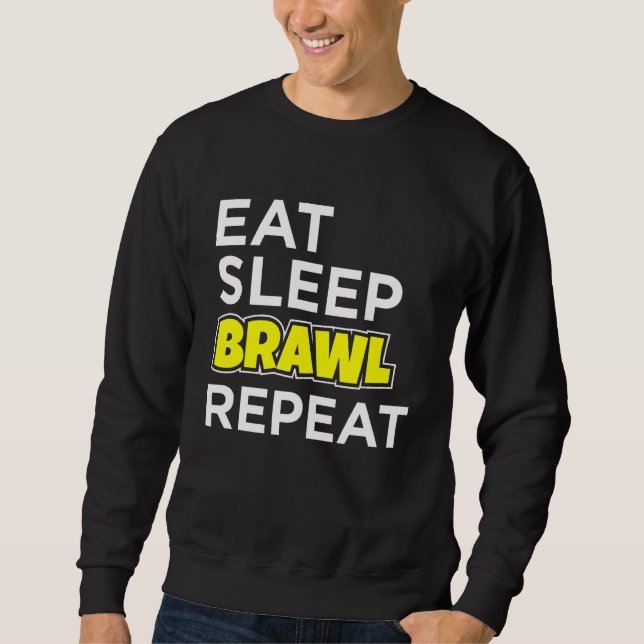 Sudadera Comer Brawl Sleep Repetir Gaming Gaming Brawaph (Anverso)
