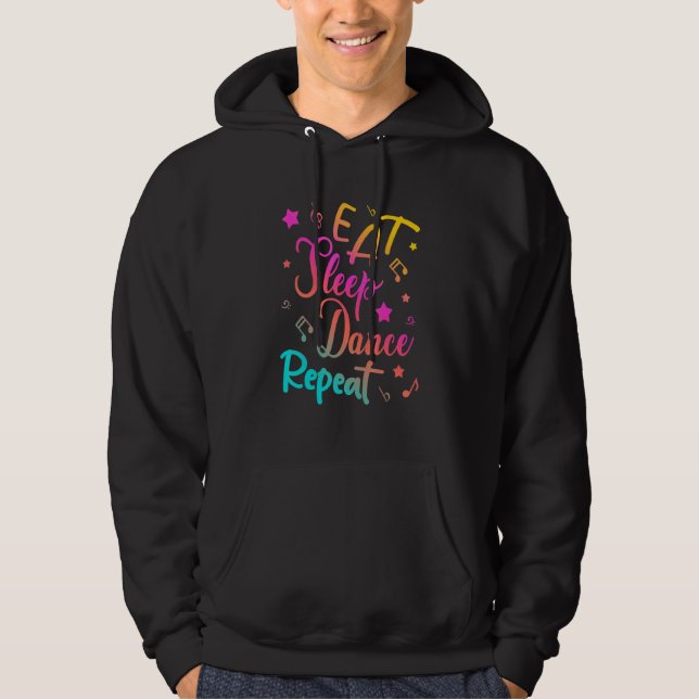 Sudadera Comer Chica de baile de baile de sueño repetido (Anverso)