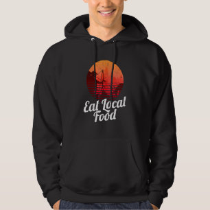 Sudadera Comer comida local Bowhun Retro Cazando ciervos