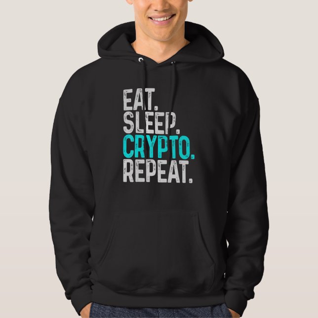 Sudadera Comer Cripto de suspensión Repetir Cryptocurrency  (Anverso)