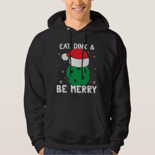 Sudadera Comer Dink Y Ser Merry Pickleball Santa Hat Funny 