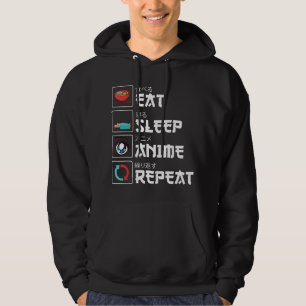 Sudadera Comer Dormir Anime Repetir Chicas Chicos Manga Div