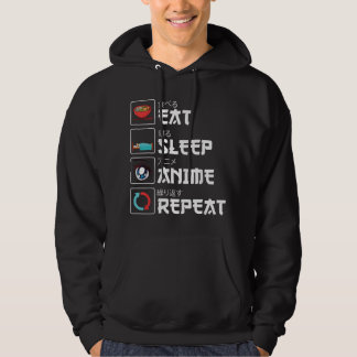 Sudadera Comer Dormir Anime Repetir Chicas Chicos Manga Div