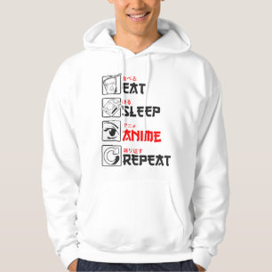 Sudadera Comer Dormir Anime Repetir Divertido Manga Japonés