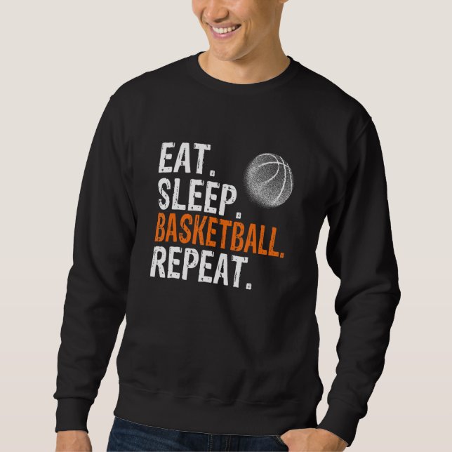 Sudadera Comer Dormir Baloncesto Repetir (Anverso)