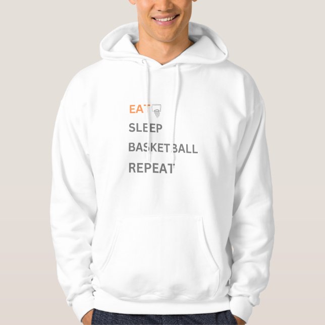 Sudadera comer dormir baloncesto repetir (Anverso)
