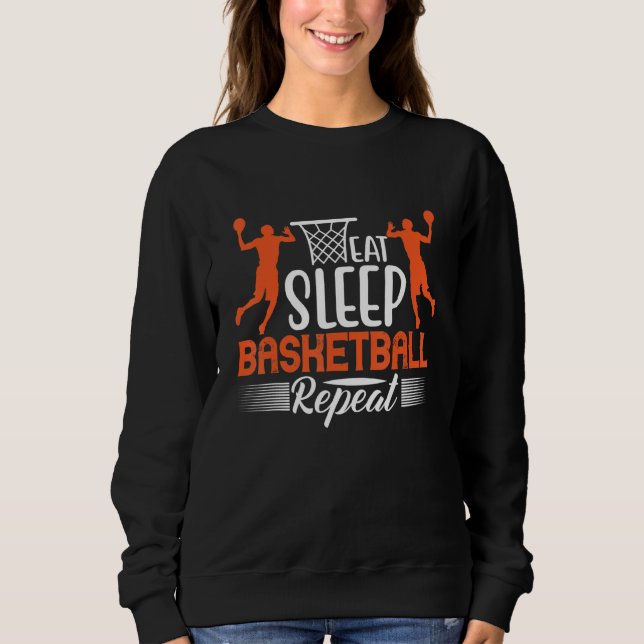 Sudadera Comer Dormir Baloncesto Repetir 2 (Anverso)