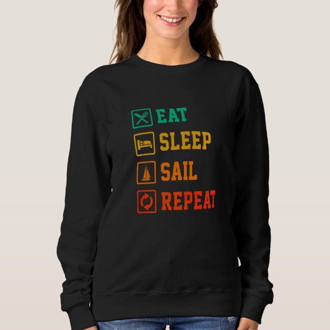 Sudadera Comer Dormir Barco Repetir Marinero Capitán de bar (Anverso)
